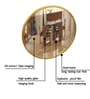 30 Inch Golden Round Mirror in Steel Frame