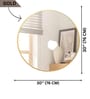 30 Inch Golden Round Mirror in Steel Frame