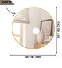 36 Inch Golden Round Mirror in Steel Frame
