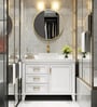 30 Inch Golden Round Mirror in Steel Frame
