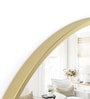 30 Inch Golden Round Mirror in Steel Frame