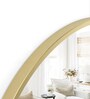 36 Inch Golden Round Mirror in Steel Frame