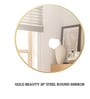 36 Inch Golden Round Mirror in Steel Frame