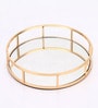 Round Golden Vanity Tray Desk Organizer