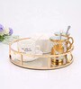 Round Golden Vanity Tray Desk Organizer