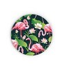 Round Green Feet Up Flamingos Canvas Art Print