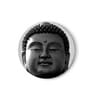 Round Grey Tranquil Eyes Of Buddha Canvas Art Print