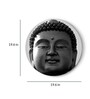 Round Grey Tranquil Eyes Of Buddha Canvas Art Print
