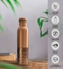 Round Hammered Pure Copper Water Bottle Leak Proof 1 Ltr