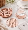 Rose Gold Round Jali Coasters Set Of 4