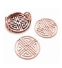 Rose Gold Round Jali Coasters Set Of 4