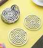 Round Jali Coasters Silver