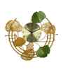 Round Leaves Gold & Green Metal Clock
