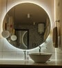 Silver Glass House LED Mirror