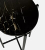 Round Marble End Table Table In Black Finish