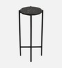 Round Marble End Table Table In Black Finish