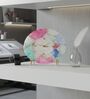 Round Multicolor Agate And White Marble Big Desk Clock With Metal Stand