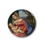 Round Multicolour Baby Christ And Madonna Canvas Art Print