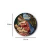 Round Multicolour Baby Christ And Madonna Canvas Set Of 2 Art Print