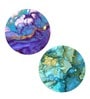 Round Multicolour Enchanting Marble Canvas Set Of 2 Art Print