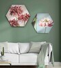 Round Multicolour Garden Of Blushing Flowers Canvas Set Of 2 Art Print