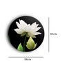 Round Multicolour Gracefully White Lotus Canvas Set Of 2 Art Print