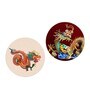 Round Multicolour Legendary Tatsu Canvas Set Of 2 Art Print