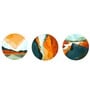Round Multicolour On The Mountain Edge Set Of 3 Art Print