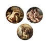 Round Multicolour Venus And Adonis Canvas Set Of 3 Art Print