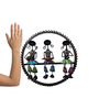 Multicolor Metal Handpainted Round Musician Dolls Wall Hanging