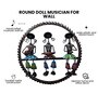 Multicolor Metal Handpainted Round Musician Dolls Wall Hanging