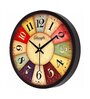 Round Number Designer Multicolour Plastic Wall Clock