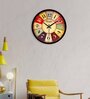 Round Number Designer Multicolour Plastic Wall Clock