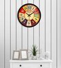 Round Number Designer Multicolour Plastic Wall Clock