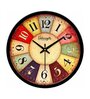 Round Number Designer Multicolour Plastic Wall Clock