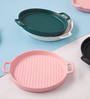 Round Pink Ceramic Baking Tray