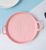 Round Pink Ceramic Baking Tray
