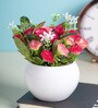 Round Plastic Flower With Pot