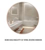 32 Inch RoseGold Round Mirror in Steel Frame