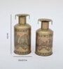 Round Set Of 2  Multicolour Iron Candle Holders