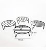 Round Shape Pack of 4 Black Metal Floor Planter Stand