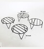 Round Shape Pack of 4 Black Metal Floor Planter Stand