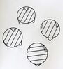 Round Shape Pack of 4 Black Metal Floor Planter Stand