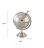 Round Silver Metal Table Globe