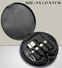 Round Travel Cable Box with Universal Connectors Ejector Pin and Phone Stand
