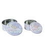 Set of 2 Blue Round Aluminium Storage & Jar Containers