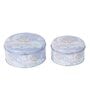 Set of 2 Blue Round Aluminium Storage & Jar Containers