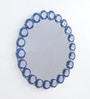 Round Wall Mirror in Blue Colour