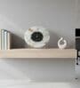 Round White Agate And Green Marble Big Desk Clock With Metal Stand