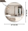 24 Inch White Round Mirror in Metal Frame